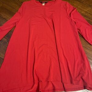 NWT Coco + Carmen Vibrant Red Long Sleeve Swing Tunic- XXL